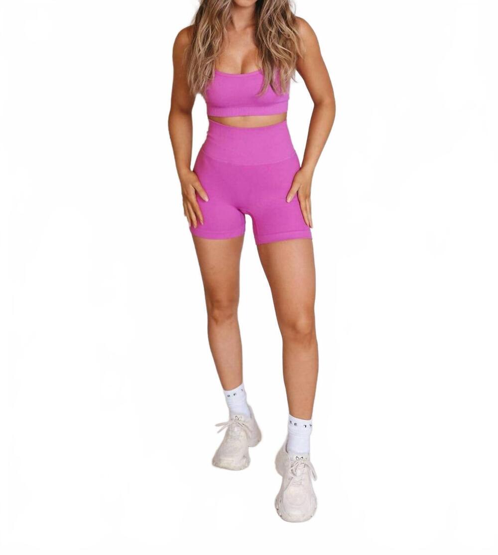 NEW TRIBE KELLEY seamless luxe shorts in neon purple